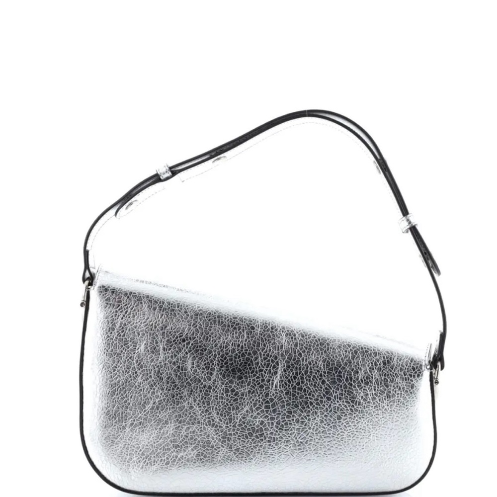Gucci glass crackle Silver Shoulder Bag Structured with Horsebit hardware NWT - Picture 6 of 11